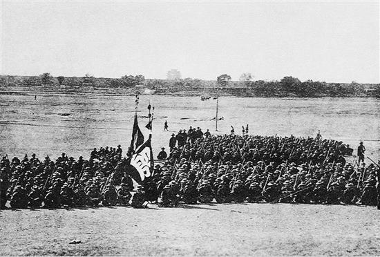 袁世凯的步兵在北京北方练兵场
